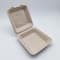 9" Natural Beige Single-Compartment Hinged Compostable Take Out Containers, 200ct.